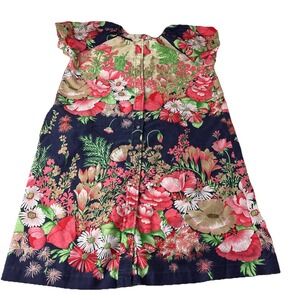 SMART TIME Vintage House Dress Women's Floral Short Sleeve Midi Medium pocket
